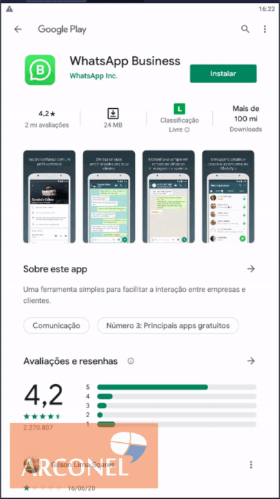 Whatsapp business telefone fixo arconel