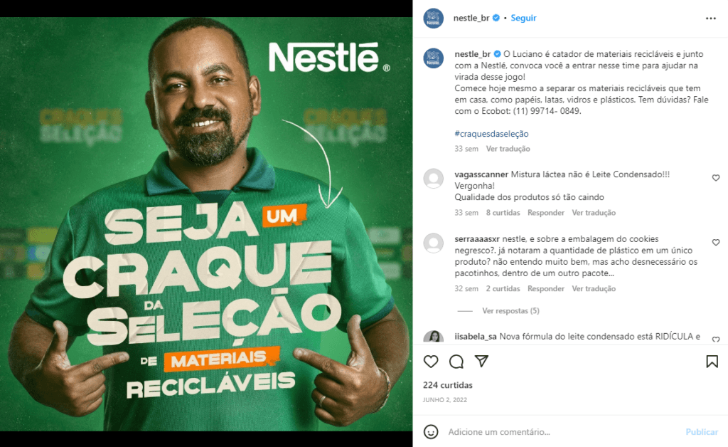 post da nestlé sobre copa do mundo