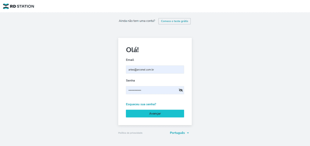 login - primeiros passos
