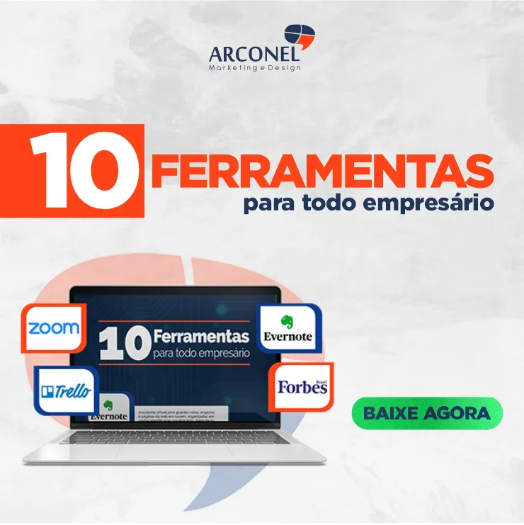 Lista gratuita com 10 ferramentas essenciais para empresários – Arconel materiais gratuitos da Arconel